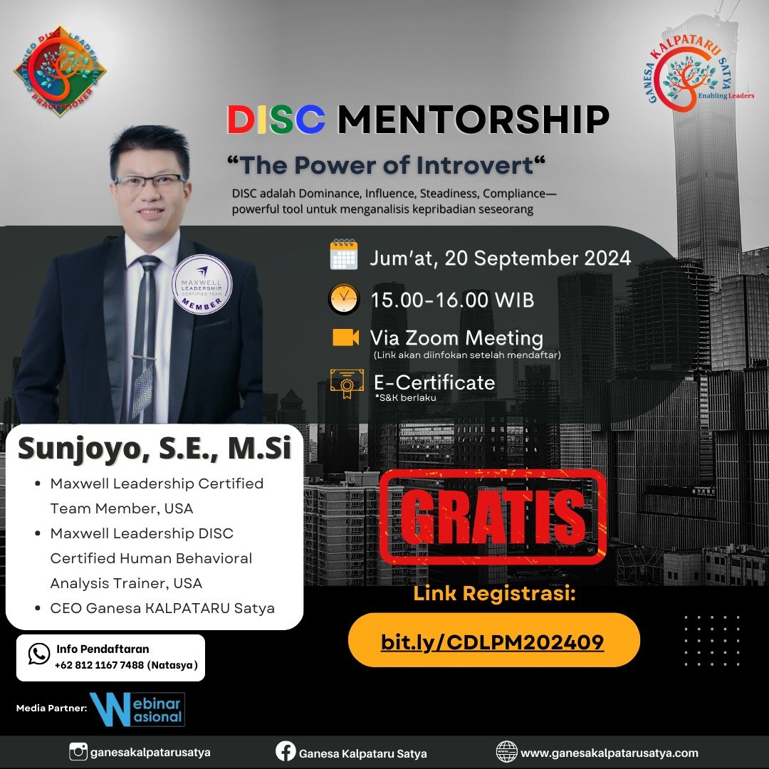 DISC Mentorship: The Power of Introvert - Saatnya Introvert Berkata dengan Tindakan