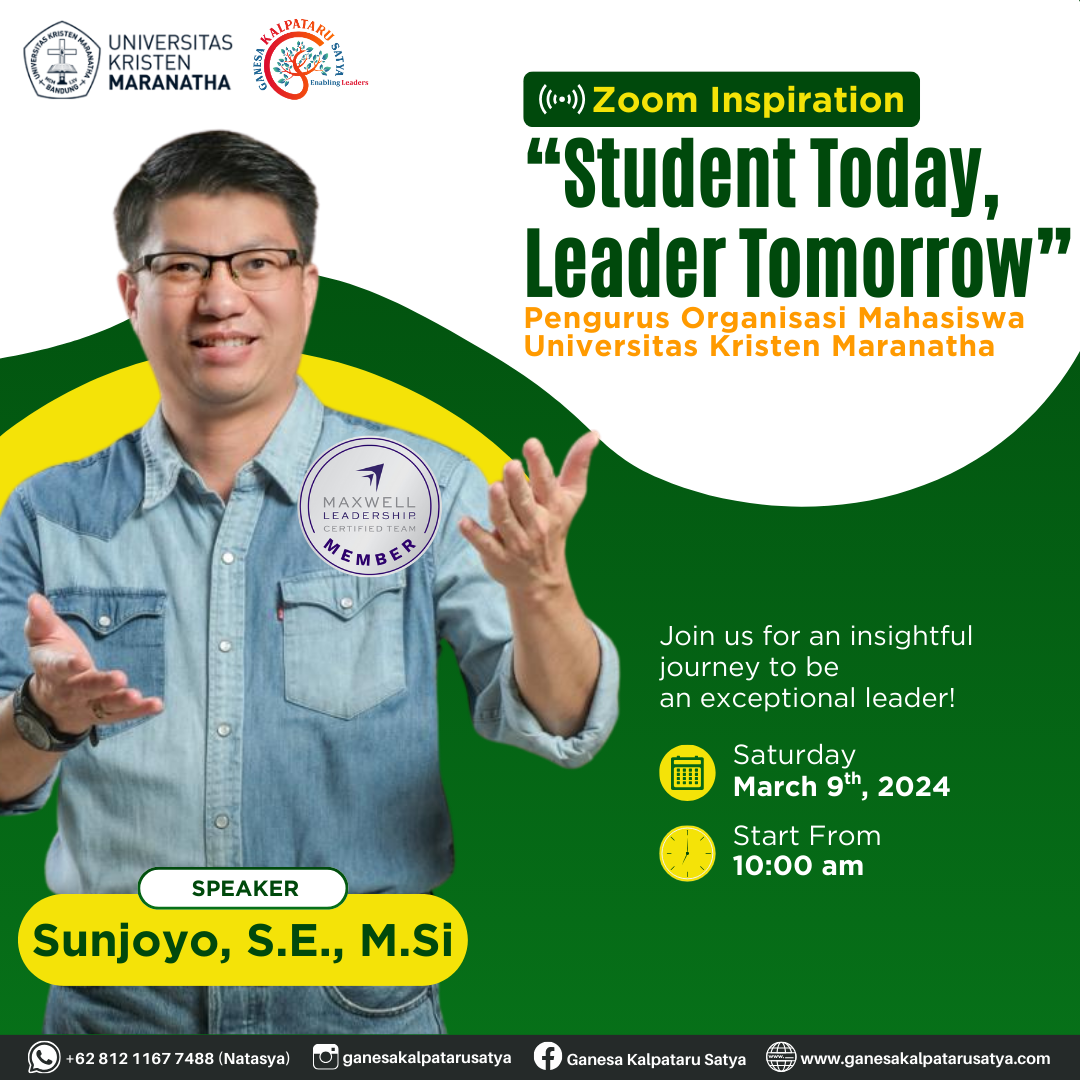 Zoom Inspiration: Student Today, Leader Tomorrow-Pengurus Organisasi Mahasiswa Universitas Kristen Maranatha
