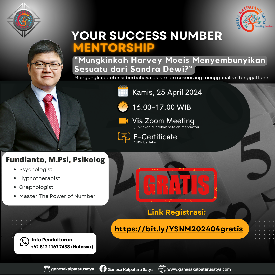 Your Success Number Mentorship: Mengungkap Potensi Berbahaya Dalam Diri Seseorang Menggunakan Tanggal Lahir-Studi Kasus: Mungkinkah Harvey Moeis Menyembunyikan Sesuatu dari Sandra Dewi