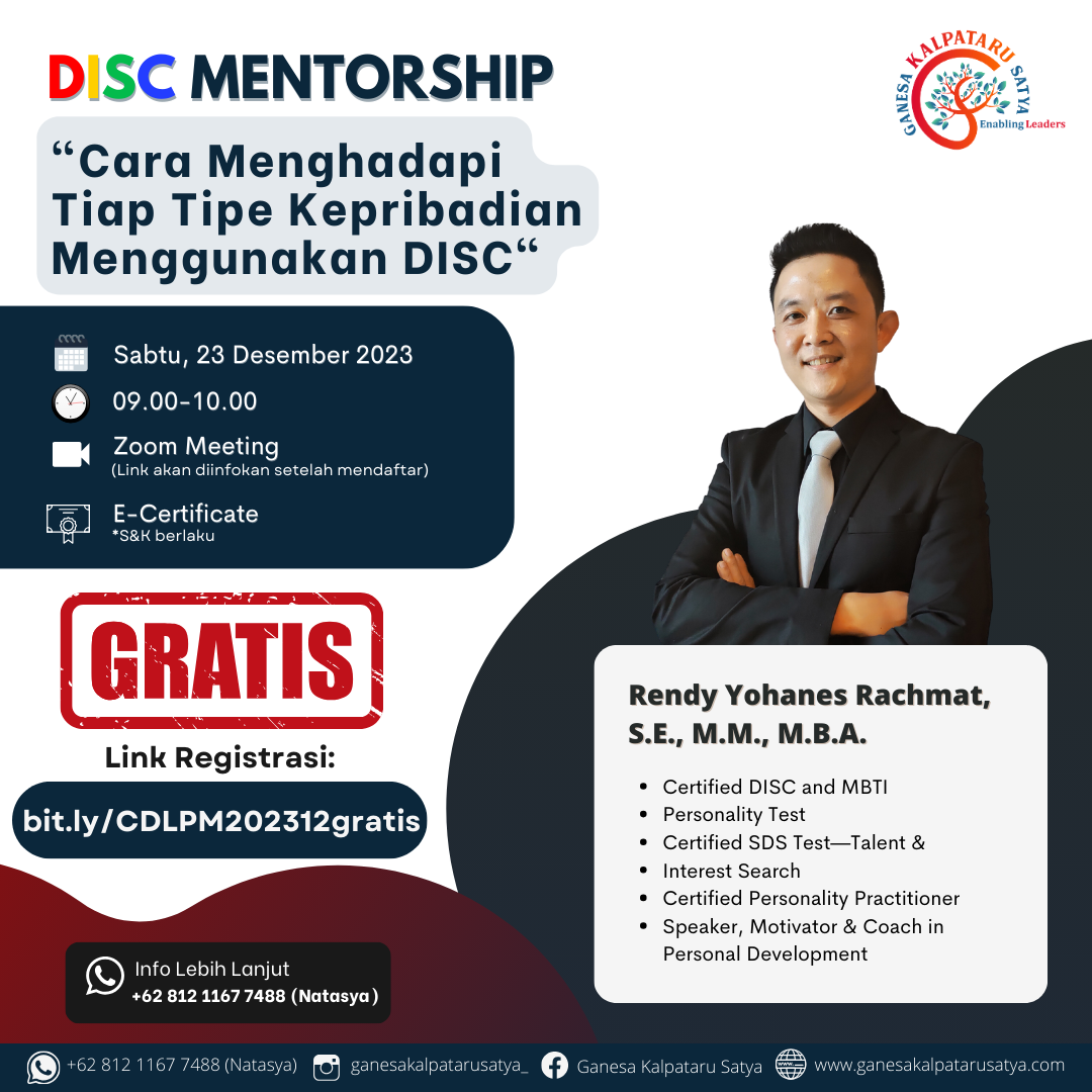 DISC Mentorship: Cara Menghadapi Tiap Tipe Kepribadian Menggunakan DISC