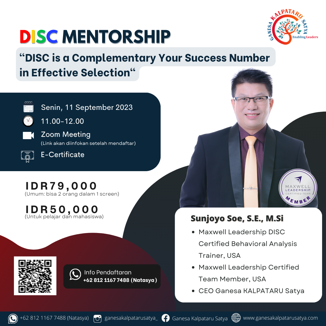 DISC Mentorship: DISC is a Complementary Your Success Number in Effective Selection