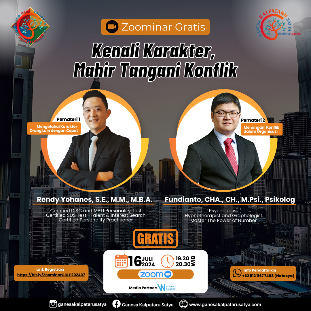 Zoominar Gratis: Kenali Karakter, Mahir Tangani Konflik